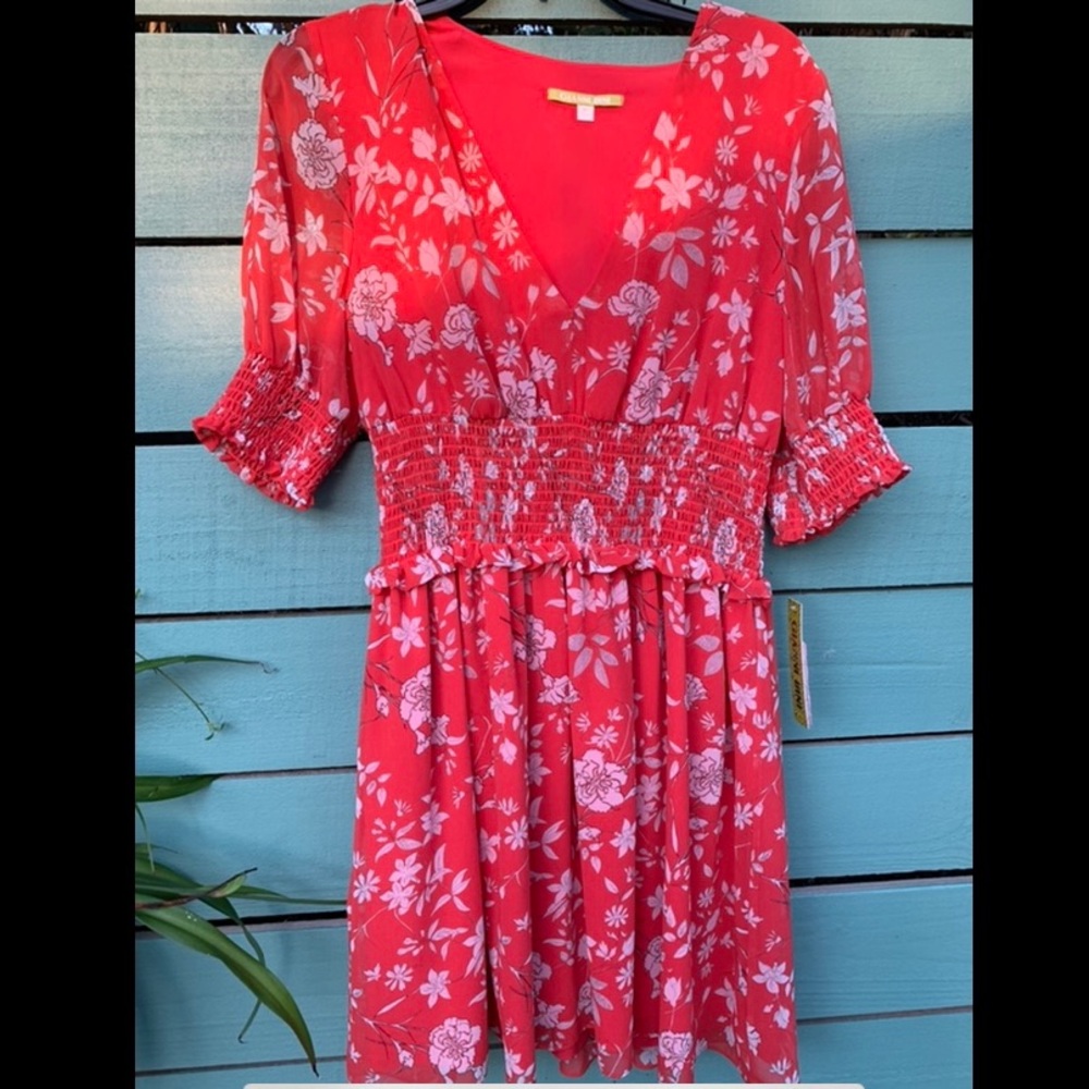 *EUC* Gianni Bini Floral Cinch Waist Dress